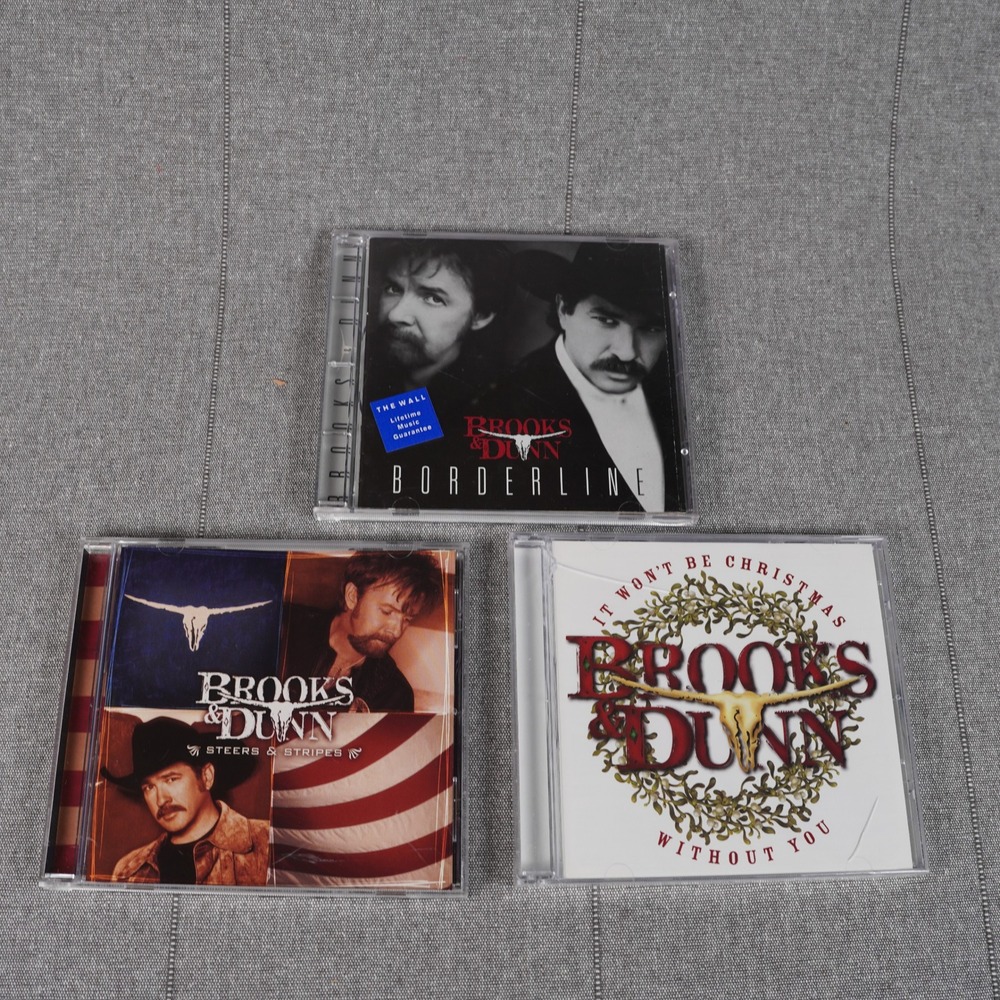 Brooks & Dunn 3 CD Lot Borderline Steers & Stripes It Won't Be Christmas Country